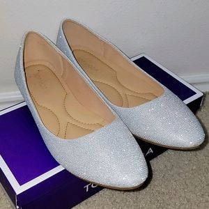 Sparkly Silver Flats